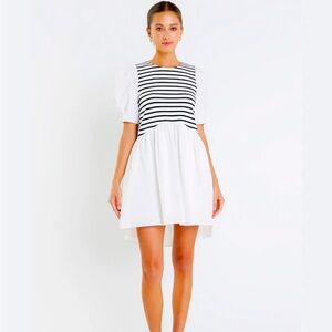 English Factory high low knit combo dress